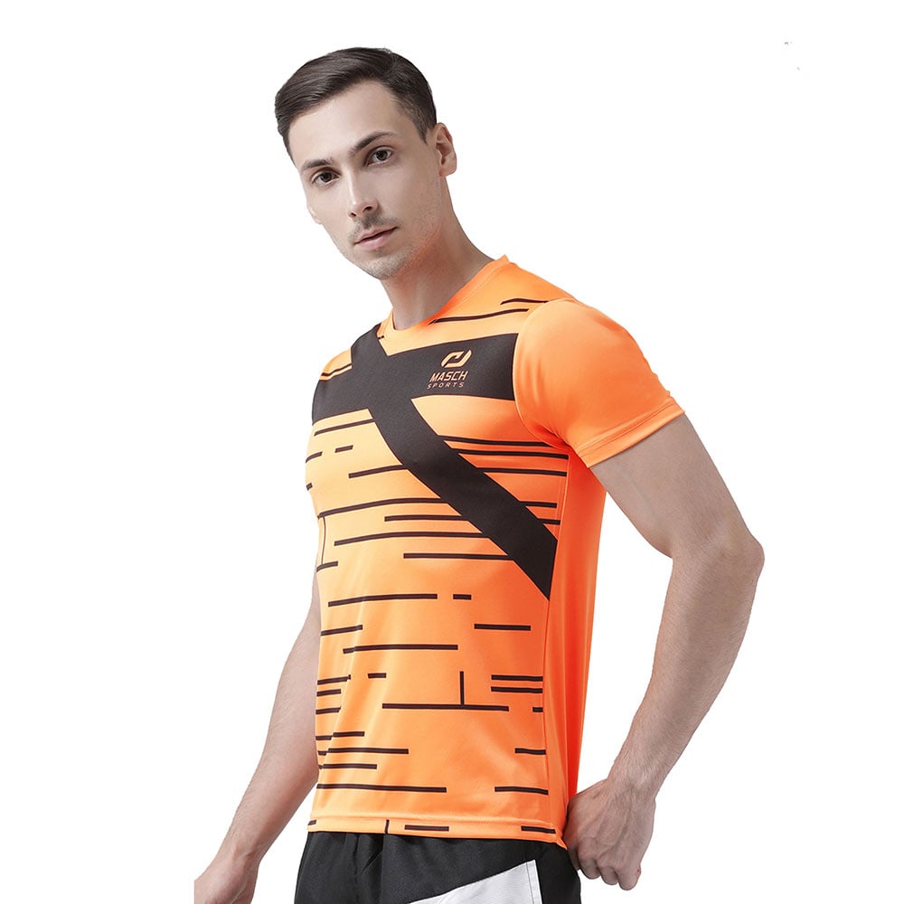 2 - Masch Mens Regular Fit Polyester Active T Shirt (MSTS 0619 HSP 2XPL FO),  Fluorescent Orange  Medium 