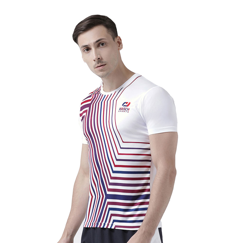 2 - Masch Mens Regular Fit Polyester Active T Shirt (MSTS 0619 HSP INFSL WHT),  White  Medium 