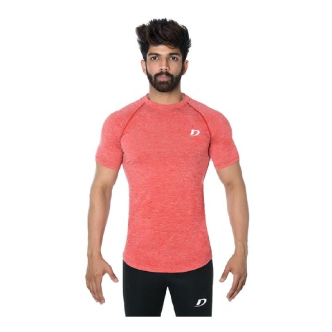 1 - Decisive Fintess Wrangler Half Sleeve Gym T Shirt,  Red  XL 