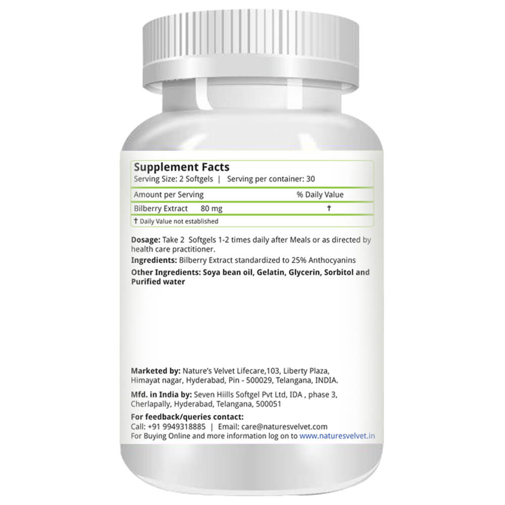 supplementinfo - Natures Velvet Bilberry Extract,  60 softgels 