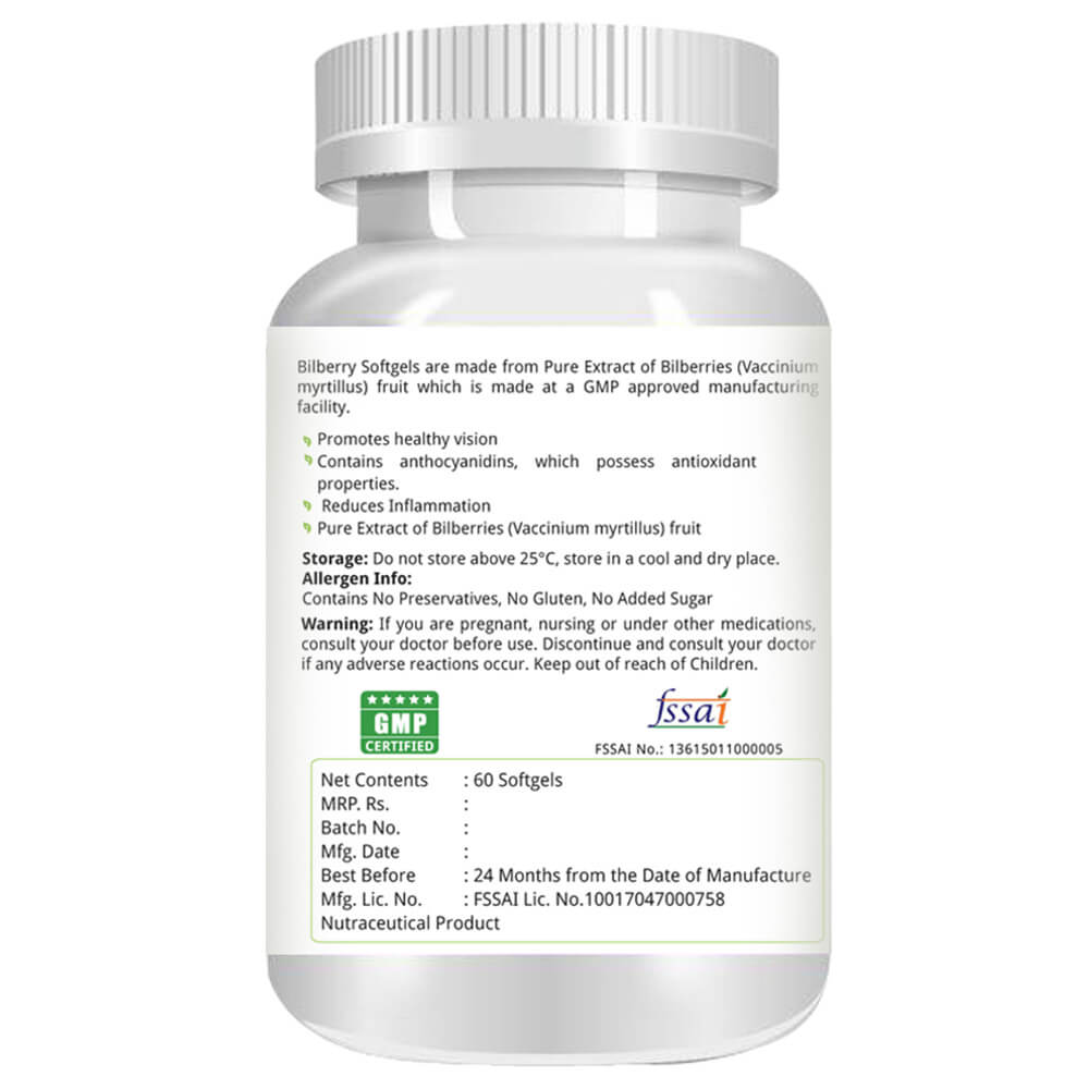 benefits - Natures Velvet Bilberry Extract,  60 softgels 
