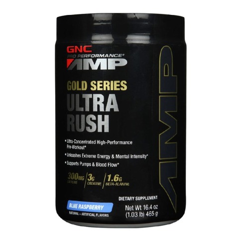 1 - GNC AMP Gold Series Ultra Rush,  1.03 lb  Blue Raspberry 