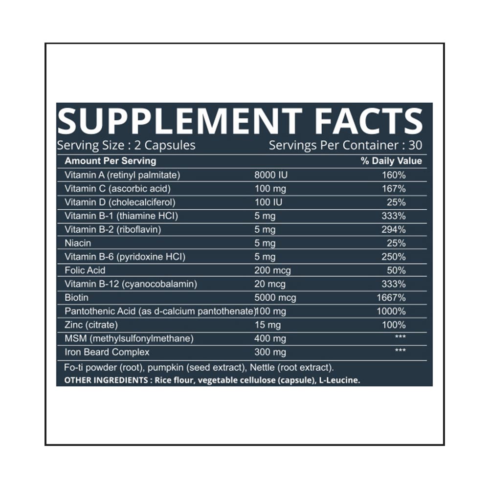 supplement - Simply Nutra Grow Iron Beard,  60 capsules 