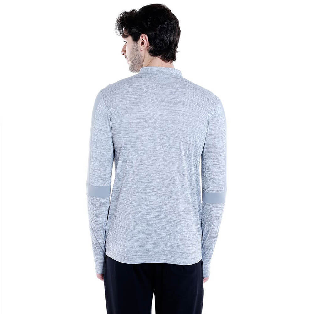 2 - Campus Sutra Solid Men Mandarin Collar T Shirt,  Grey  Large 