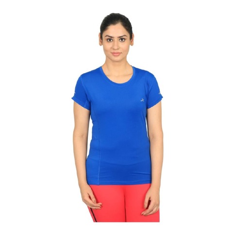 2 - Vector X Women's Polyester Round Neck T Shirt (VTDF 015), Blue Small