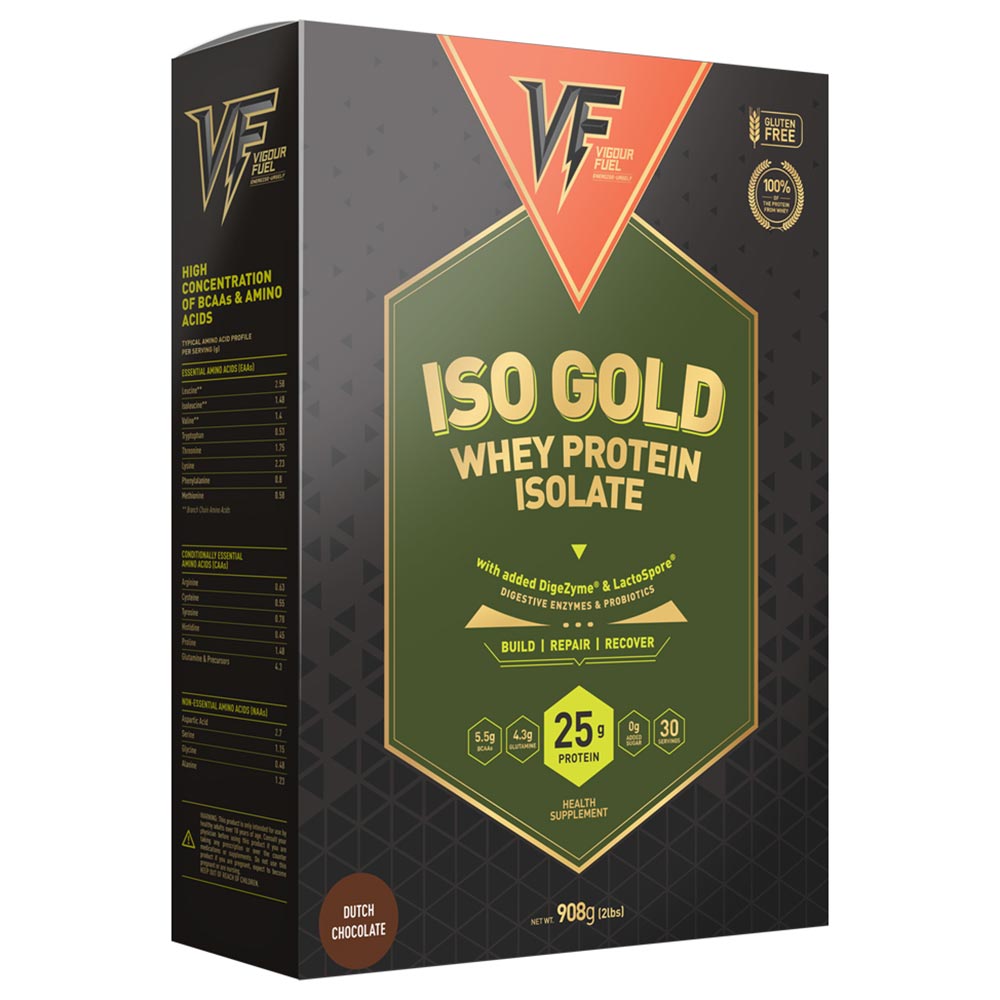 1 - Vigour Fuel Iso Gold Whey Protein Isolate,  2 lb  Dutch Chocolate 