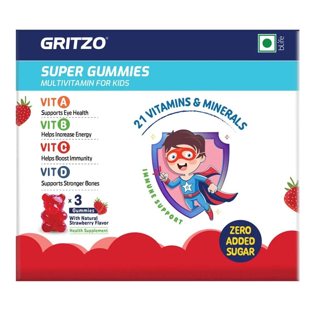 1 - Gritzo Super Gummies Multivitamin Sample Pack for Kids, 3 Piece(s)/Pack Strawberry