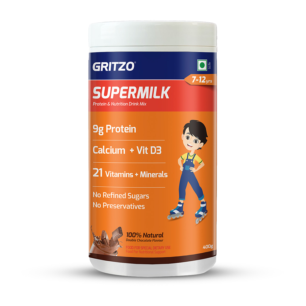 Supermilk Overall Growth for Boy 7 to 12 years, 400 g Double Chocolate 7-12 Yrs Boy Overall Growth