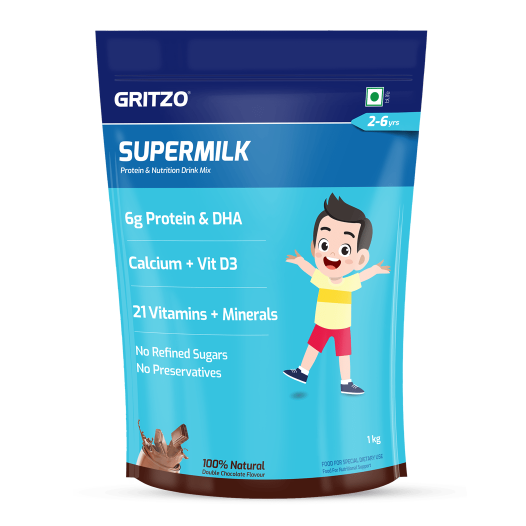 11 - Supermilk Overall Growth for Boy/Girl 2 to 6 years, 1 kg Double Chocolate 2-6 Yrs Boy/Girl Overall Growth No Refined Sugar
