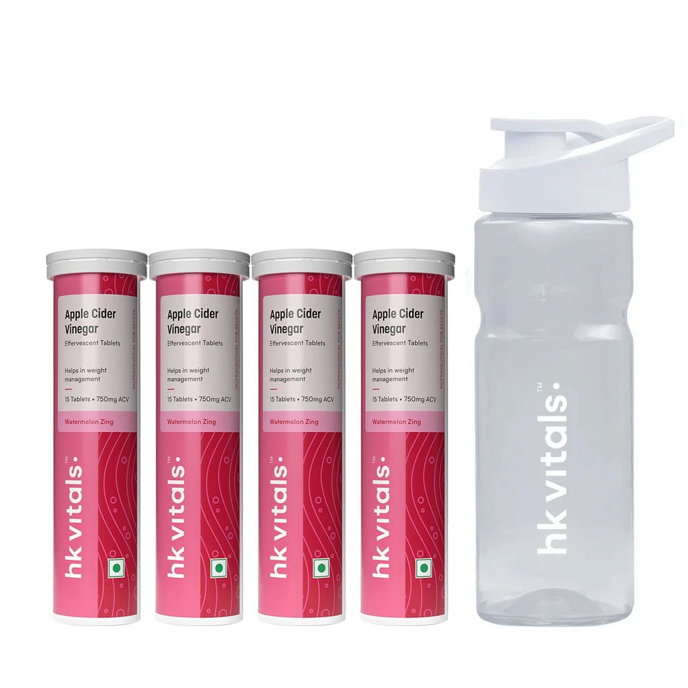 HK Vitals ACV Effervescent 60 Tabs Watermelon & Sipper Combo