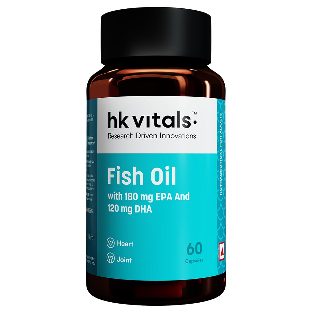 1 - HK Vitals Fish Oil 1000mg with 180mg EPA and 120mg DHA,  60 capsules 
