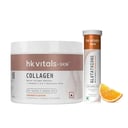 HK Vitals Skin Radiance Collagen 100 g & Glutathione Effervescent Orange 15 Tabs Combo