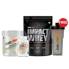 Fuel One Impact Whey Protein 1kg Cold Coffee & Creatine Monohydrate 100g & Daily Multivitamin 30 Tabs Combo
