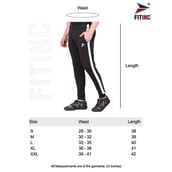 Fitinc Track Pant with Two Side Zipper Pockets,  Black  Medium 