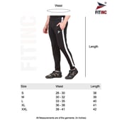 Fitinc Track Pant with Two Side Zipper Pockets,  Black  XXL 
