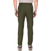 3 - Fitinc N S Polycotton Dryfit Casual Trackpant with Both Side Safety Zipper Pocket,  Mud Green  Large 