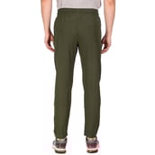3 - Fitinc N S Polycotton Dryfit Casual Trackpant with Both Side Safety Zipper Pocket,  Mud Green  Medium 