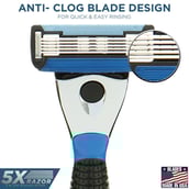 4 - Spruce Shave Club 5X Shaving Razor Kit (5 Blade Razor Pack of 4 Cartridges and Razor Cover)