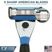 2 - Spruce Shave Club 5X Shaving Razor Kit (5 Blade Razor Pack of 4 Cartridges and Razor Cover)