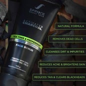 2 - Spruce Shave Club Activated Charcoal Face Scrub,  100 g  Tea Tree & Peppermint 