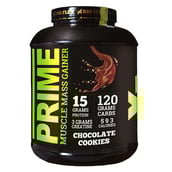 Front - Big Flex Prime Muscle Mass Gainer,  6.6 lb  Chocolate Cookies + Bigflex Shaker 700 ml Free 