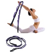 1 - Fitsy Yoga Stretch Strap,  Black and Blue  78 inches 