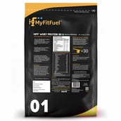 Back - MyFitFuel MFF Whey Protein 80,  2.2 lb  Banana Milkshake 