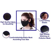 2 - Ajeraa Unisex Adjustable Anti Dust Anti Pollution Reusable Washable Face Mouth Mask,  Black (Pack of 20) 