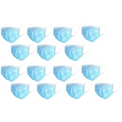 1 - Ajeraa 3 Ply Ear Loop Medical Surgical Dust Face Mask, Blue (Pack of 15)