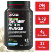 1 - GNC Amp Gold Series 100% Whey Protein Advanced,  2.2 lb  Vanila Ice Cream 