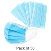 Fitzion 3 Ply Disposable Surgical Face Mask,  Blue (Pack of 50) 