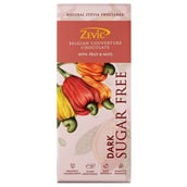 Zevic Dark Sugar Free Belgian Couverture Chocolate, 1 Piece(s)/Pack with Fruits & Nuts