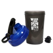 2 - Greenbee Work Dream Never Protein Shaker,  Black with Dark Blue Cap  500 ml 