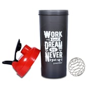 2 - Greenbee Work Dream Never Protein Shaker, Transparent with Red Cap 700 ml