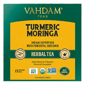 VAHDAM Turmeric Moringa Herbal Tea Tisane,  Natural  15 Piece(s)/Pack 