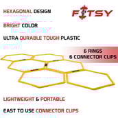 3 - Fitsy Hexagonal Agility Ring (AR2415),  Yellow  20 Inches 6 Piece 
