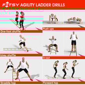 4 - Fitsy Speed Agility Ladder (AR2414),  Yellow and Black  5 Meter 