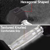 1 - Fitsy Hex Dumbbells (AR2049),  Black  10 kg 