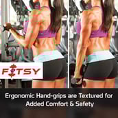 3 - Fitsy Straight Press Down Rubber Bar,  Silver and Black 