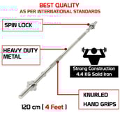 3 - Fitsy Straight Bar - 120cm,  Silver 