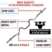 3 - Fitsy Super Curl Bar - 120cm,  Silver 