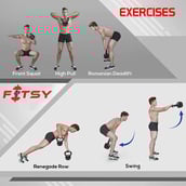 2 - Fitsy Iron Kettelbell,  Black  6 kg 