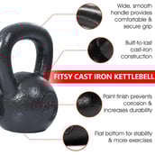 Fitsy Iron Kettelbell, Black 4 kg