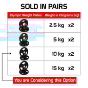 Fitsy Olympic Weight Plates for Gym (Pair),  Black  10 kg 