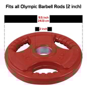 2 - Fitsy Olympic Weight Plates for Gym (Pair),  Red  5 kg 