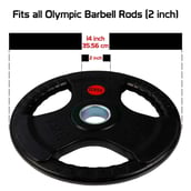 2 - Fitsy Olympic Weight Plates for Gym (Pair),  Black  15 kg 