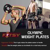 3 - Fitsy Olympic Weight Plates for Gym (Pair), Black 2.5 kg