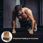 1 - Fitsy Gym Gloves with Wrist Wrap for Workouts,  Brown  Medium 