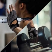 1 - Fitsy Gym Gloves with Padding,  Grey  Large 