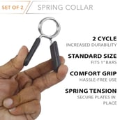 1 - Fitsy Spring Collar - 1IN 2PC,  Silver and Black 